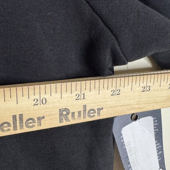 True Religion Sweater Mens 2XL Black White Contrast Stripe Crew Logo M18SF242K2G - Picture 7 of 12